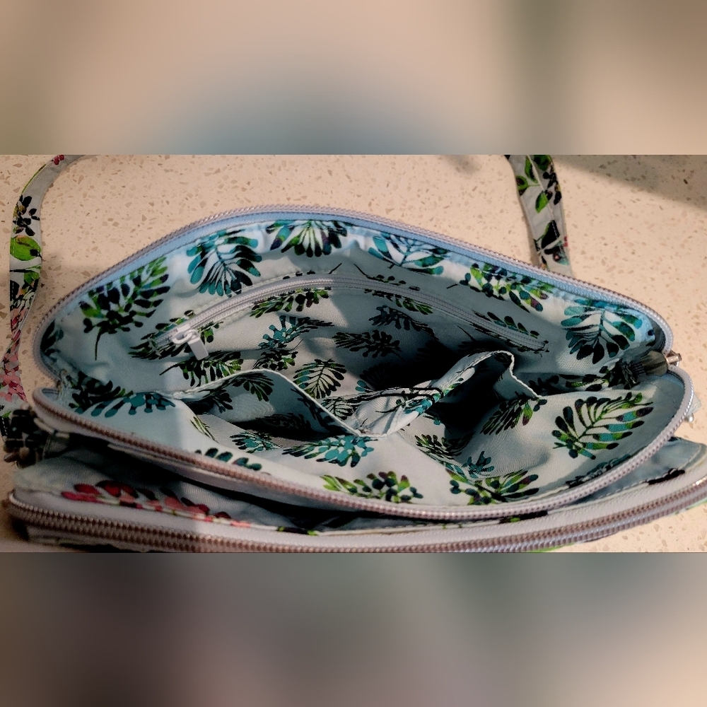 Vera Bradley Quilted Floral Crossbody Bag - Light Blue Floral - Picture 7 of 8